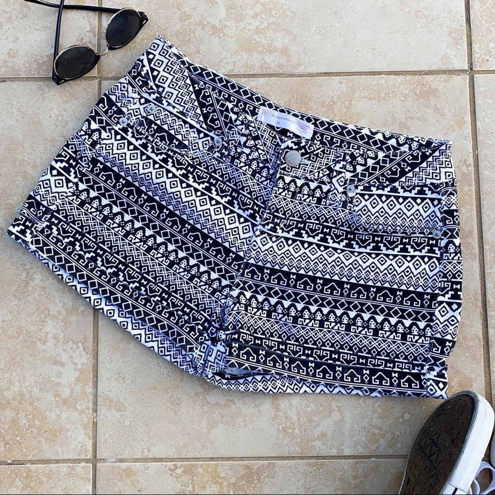 Black and White No Boundaries Shorts